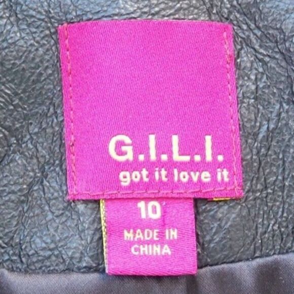 G.I.L.I Got it Love It Fringe Leather Motorcycle Jacket Black Women's 10 - Picture 6 of 10